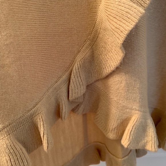 Tan Ruffle Sweater (Loose Fit) Petite Large - Picture 2 of 4
